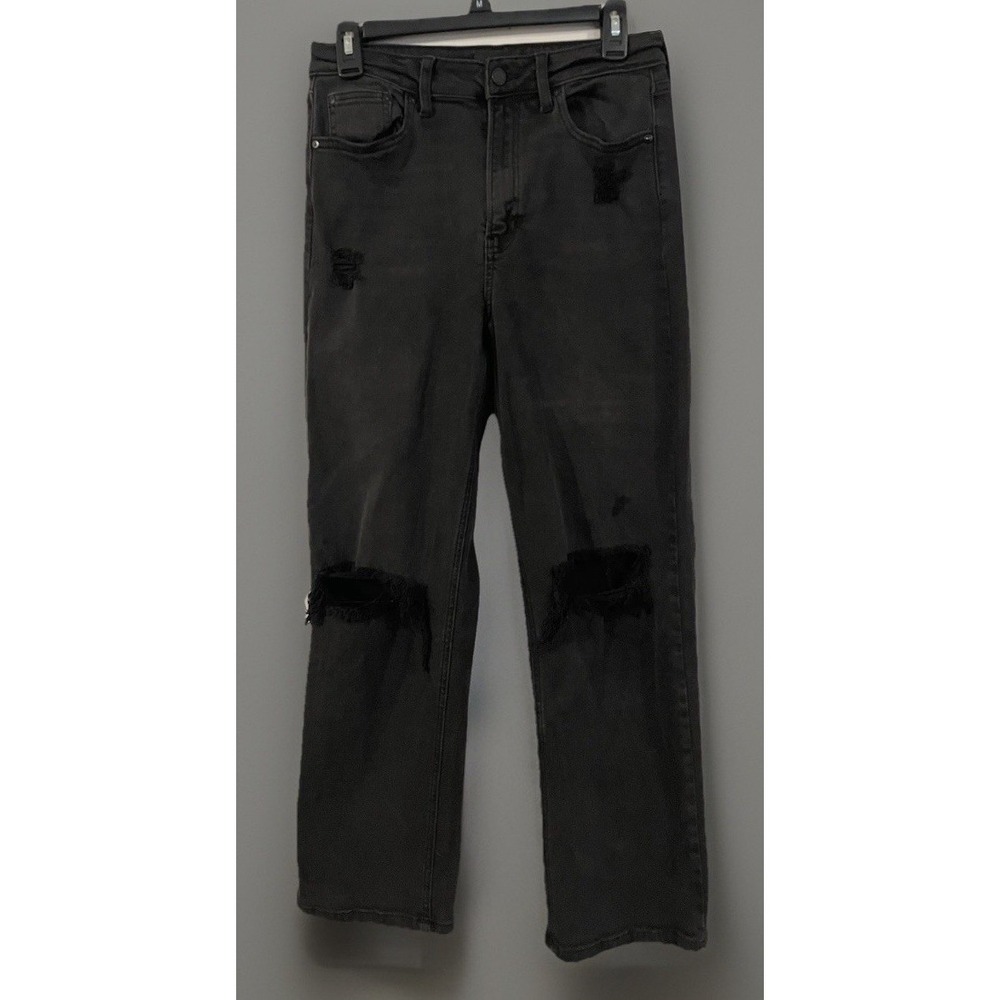 JBD Just Black Denim Jeans Size 28 Black Destroyed‎ Bootcut Straight High Waist